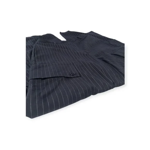 Anthropologie TwentySixHundred Navy Striped Wide Leg Dress Pants SZ 6 High Waist - Picture 7 of 14